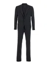 Tagliatore Black Single-breasted Suit With Notched Revers In Wool Man In Black