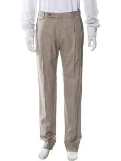 Pre-owned Tagliatore Solid Dress Pants In Neutral