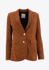 Tagliatore Sophie Single-breasted Suede Jacket In Brown
