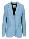 Tagliatore Double Breasted Jacket V-neck In Light Blue