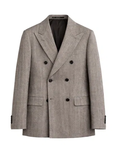 Tagliatore Sophisticated Double-breasted Jacket With Button Closure In Gray