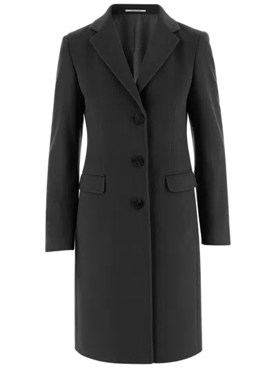 Tagliatore Sophisticated Single-breasted Cashmere Coat With Tailored Silhouette In Black