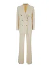 Tagliatore Striped Double-breasted Suit In White