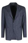 Tagliatore Spear Lapel Single-breasted Tailored Blazer In Wool-silk Blend In Animal Print