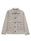 Tagliatore Textured Wool Blend Jacket In Gray