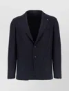 Tagliatore Square Pattern Blazer With Multiple Pockets In Black
