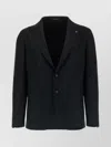 Tagliatore Square Pattern Blazer With Multiple Pockets In Black