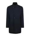 Tagliatore Stand Collar Coat In Blue