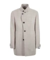 Tagliatore Stand Collar Coat In Neutral