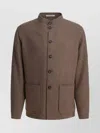 Tagliatore Stand Collar Long Sleeves Front Pockets Coat In Brown