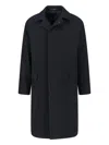 Tagliatore Straight Cut Coat With Concealed Button Placket In Black