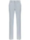 Tagliatore Light Blue Linen Blend Trousers In Blue