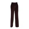 Tagliatore Straight-leg Trousers With High Waist And Subtle Sheen In Burgundy