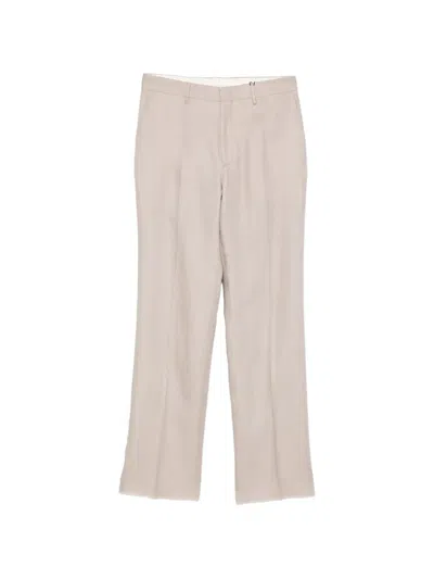 Tagliatore Straight-leg Linen Trousers In Neutral