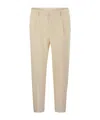 Shop Tagliatore Stretch Cotton-blend Trousers In Nude
