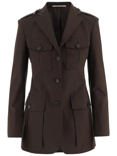 Tagliatore Stretch Cotton Jacket In Brown