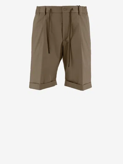Tagliatore Stretch Cotton Shorts In Brown