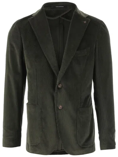 TAGLIATORE STRETCH COTTON VELVET SINGLE-BREASTED JACKET