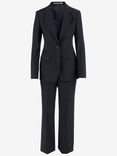 Tagliatore Stretch Virgin Wool Suit In Blue