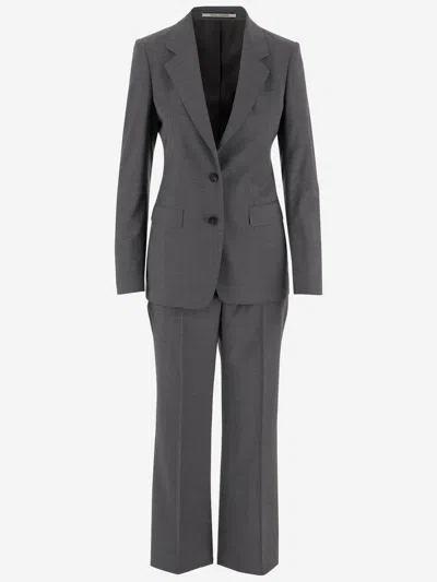 Tagliatore Stretch Virgin Wool Suit In Grey