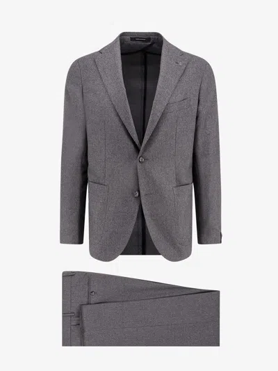 Tagliatore Stretch Virgin Wool Suit In Grey