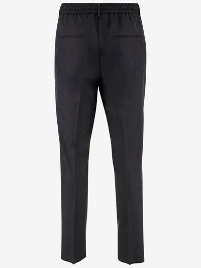 Tagliatore Stretch Virgin Wool Trousers In Black