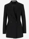 Tagliatore Stretch Wool Double-breasted Jacket In Black