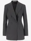 Tagliatore Stretch Wool Double-breasted Jacket In Grey