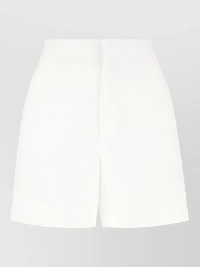Tagliatore Stretch Wool High Waisted Tailored Shorts In White