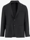 Tagliatore Single-breasted Stretch Wool Jacket With Welt Pockets And Reverse Spear Collar In Black