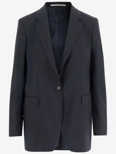 Tagliatore Stretch Wool Jacket In Black