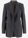 Tagliatore Structured Stretch Wool Jacket In Gray