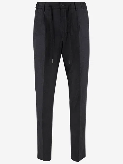 Tagliatore Dart-detail Drawstring Trousers In Black