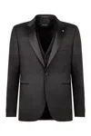 Tagliatore Stretch Wool Three-pieces Suit In Black
