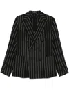 Tagliatore Striped Blazer In Black