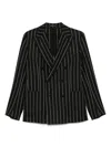 Tagliatore Striped Blazer In Black