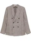 Tagliatore Striped Blazer In Brown