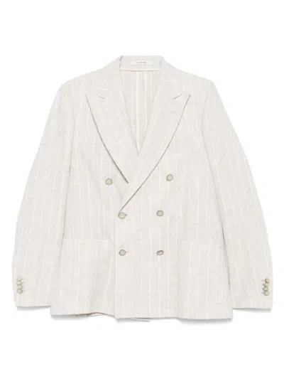Tagliatore Striped Blazer In Neutrals