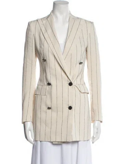 Pre-owned Tagliatore Striped Blazer W/ Tags In Neutral