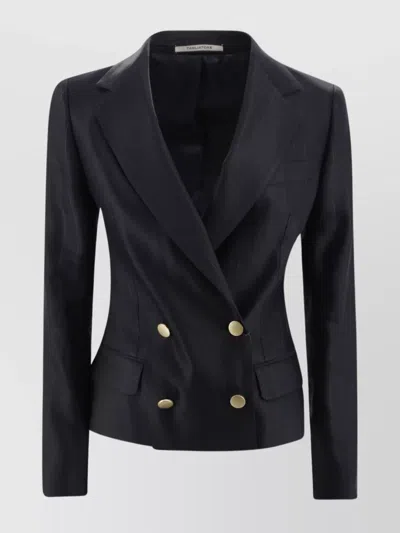 TAGLIATORE STRIPED BLAZER WITH NOTCHED LAPEL AND FRONT POCKETS