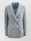 TAGLIATORE STRIPED DOUBLE-BREASTED JACKET WITH PEAK LAPELS