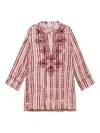 Tagliatore Striped Embroidered Linen Jacket In Pink