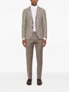 Tagliatore Striped-pattern Single-breasted Blazer In Brown