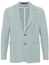 Tagliatore Striped Single-breasted Blazer In Green