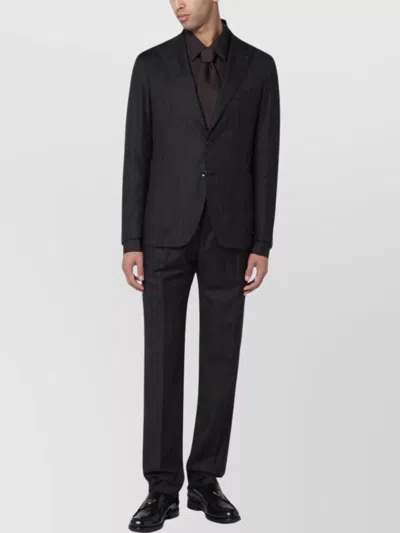 Tagliatore Striped Single Breasted Wool Suit In Black