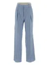 Tagliatore Ebony Trousers In Linen And Cotton In Blue