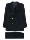 Tagliatore Pinstriped Double-breasted Suit In Blue