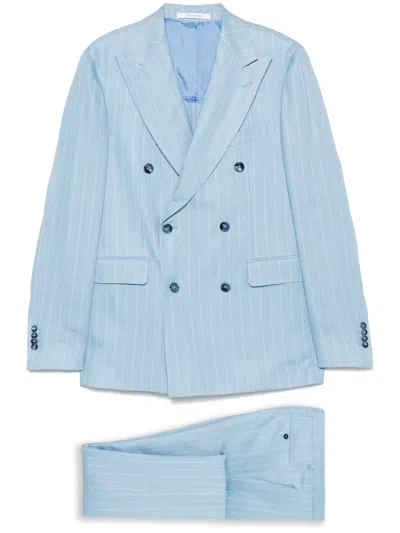Tagliatore Striped Suit In Blue