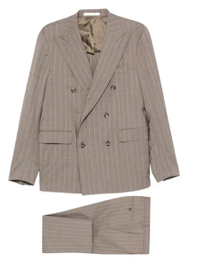 Tagliatore Striped Suit In Gray