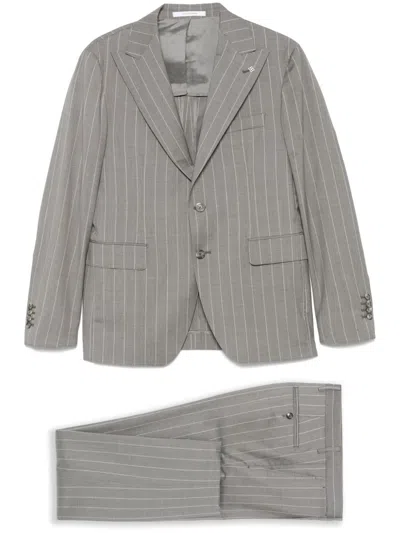 Tagliatore Striped Suit In Grey